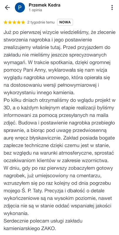 opinie nagrobki rzeszow